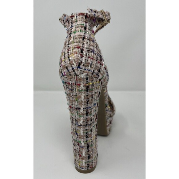 NWOT Chinese Laundry Womens Avenue Platform Heel Shoes Y2K Sz 8.5 Pink Tweed - Picture 9 of 16